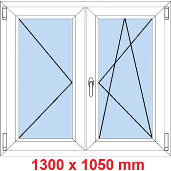 Okno Soft Dvoukřídlé plastové okno 130x105 cm, O+OS