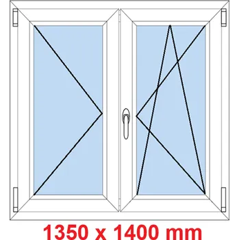 Okno Soft Dvoukřídlé plastové okno 135x140 cm, O+OS