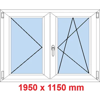 Okno Soft Dvoukřídlé plastové okno 195x115 cm, O+OS
