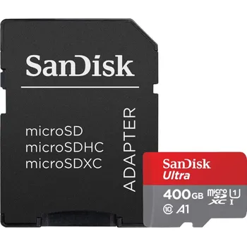 Paměťová karta SanDisk Ultra 400GB microSDXC CL10 Ultra A1 UHS-I U1 Rychlost až 120MBs vč. adaptéru