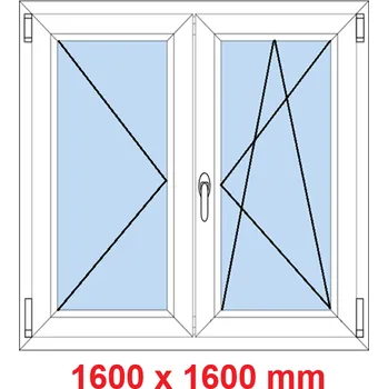 Okno Soft Dvoukřídlé plastové okno 160x160 cm, O+OS