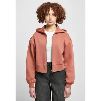 Dámská krátká oversized bunda na zip z terakoty Urban Classics růžová 2545417