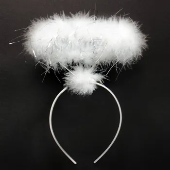 Karnevalový doplněk Folat Čelenka andělská svatozář bílá lesklá