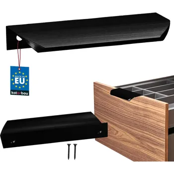 Nábytkové kování Uchyt nábytkový hliníkový černý mat 96/116 mm - 1 szt