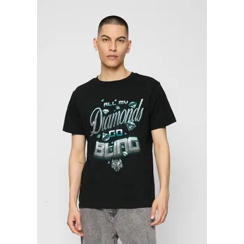 Pánské tričko Černé tričko Diamonds Go Bling Mister Tee černá 2539620