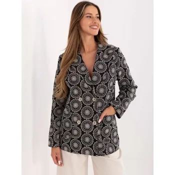 Dámské sako Černé prolamované sako s kapsami