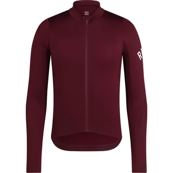 cyklistický dres Rapha Men's Pro Team Long Sleeve Midweight Jersey - port / white M