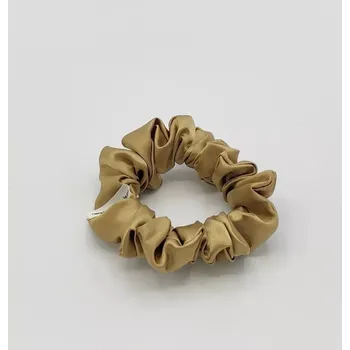Saténová Scrunchie gumička camel S