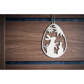 Velikonoční dekorace Velikonoční dekorace v 6 barevných variantách – "Zaječí rodinka" Přírodní (bez povrchové úpravy)