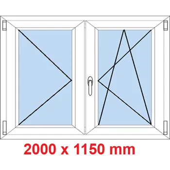 Okno Soft Dvoukřídlé plastové okno 200x115 cm, O+OS