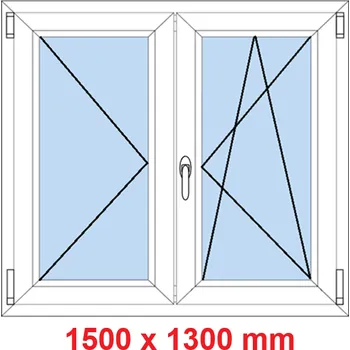 Okno Soft Dvoukřídlé plastové okno 150x130 cm, O+OS
