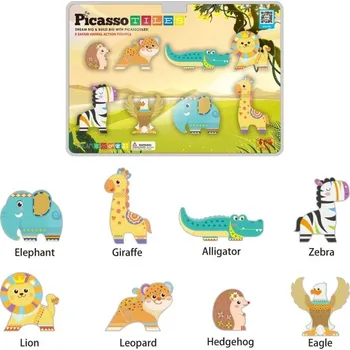 ostatní stavebnice PicassoTiles - Safari - magnetické figurky (8 ks)