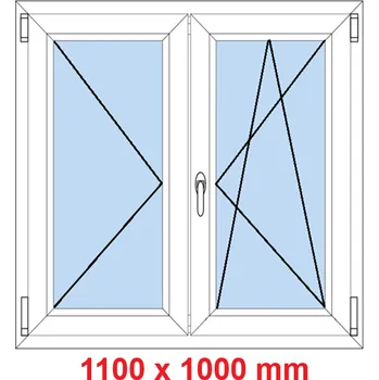 Okno Soft Dvoukřídlé plastové okno 110x100 cm, O+OS