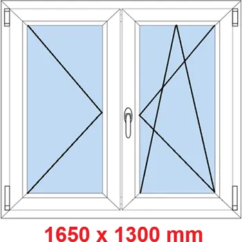 Okno Soft Dvoukřídlé plastové okno 165x130 cm, O+OS
