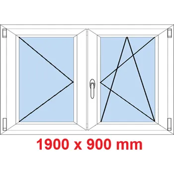 Okno Soft Dvoukřídlé plastové okno 190x90 cm, O+OS