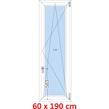Okno Soft Plastové okno 60x190 cm, otevíravé a sklopné