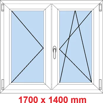 Okno Soft Dvoukřídlé plastové okno 170x140 cm, O+OS