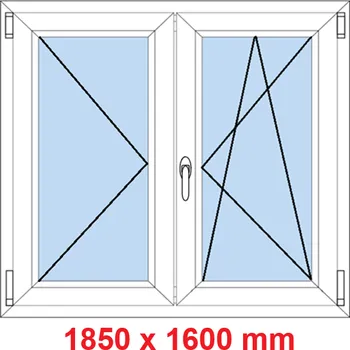 Okno Soft Dvoukřídlé plastové okno 185x160 cm, O+OS
