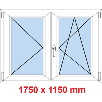 Okno Soft Dvoukřídlé plastové okno 175x115 cm, O+OS