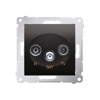 Elektrická zásuvka Zásuvka anténní R+TV+SAT koncová (přístroj s krytem), 1x vstup: 5 MHz÷2,4 GHz, Simon 54, barva antracitová metalizovaná