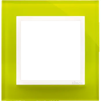 Elektrická zásuvka Rámeček 1 násobný, skleněný, Simon 54 Nature, limetková / bílá