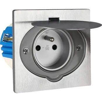 Elektrická zásuvka Hermeticky uzavíratelná zásuvka 230V s instalační krabicí, IP55, nerezová ocel