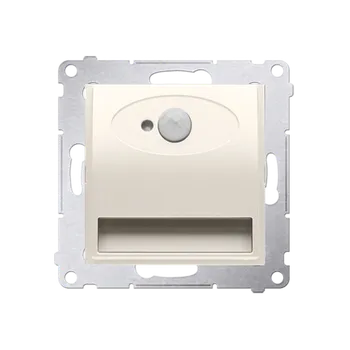 Elektrická zásuvka LED osvětlení s pohybovým senzorem (přístroj s krytem), 230 V / 1,23 W, barva světla teplá bílá (3100&nbsp;°K), Simon 54, barva krémová