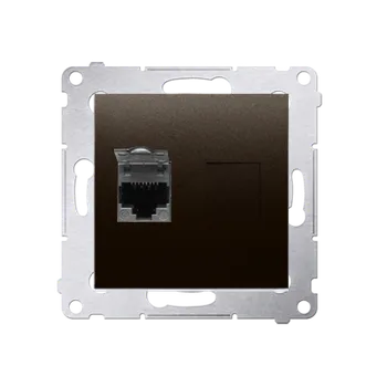 Elektrická zásuvka Zásuvka datová stíněná 1 násobná RJ45 kat. 6 s protiprachovou clonkou (přístroj s krytem), Simon 54, barva hnědá metalizovaná