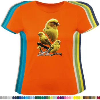 Dámské tričko damske-levne-bavlnene-tricko-digitalni-potisk-papousek-andulka Barva: Orange - oranžová, velikost: XXL