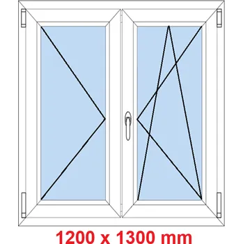 Okno Soft Dvoukřídlé plastové okno 120x130 cm, O+OS