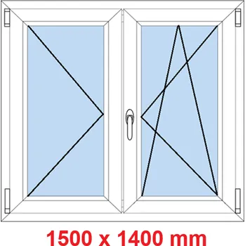 Okno Soft Dvoukřídlé plastové okno 150x140 cm, O+OS