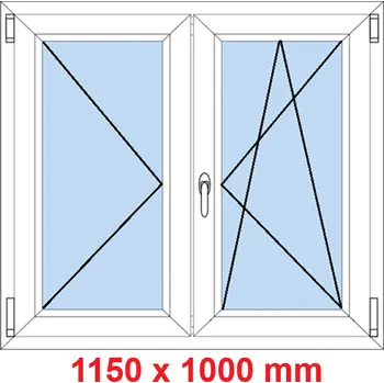 Okno Soft Dvoukřídlé plastové okno 115x100 cm, O+OS
