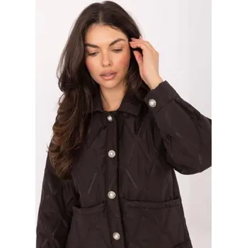 Čokoládová prošívaná bunda s kapsami RUE PARIS