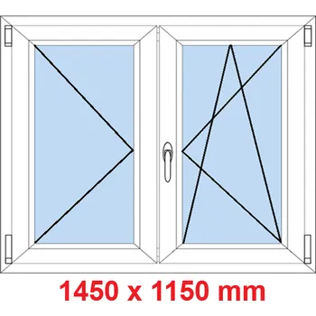 Okno Soft Dvoukřídlé plastové okno 145x115 cm, O+OS