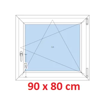 Okno Soft Plastové okno 90x80 cm, otevíravé a sklopné