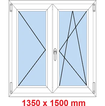 Okno Soft Dvoukřídlé plastové okno 135x150 cm, O+OS