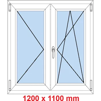 Okno Soft Dvoukřídlé plastové okno 120x110 cm, O+OS