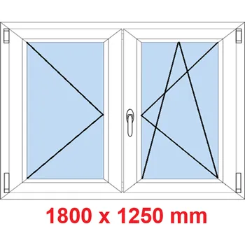 Okno Soft Dvoukřídlé plastové okno 180x125 cm, O+OS