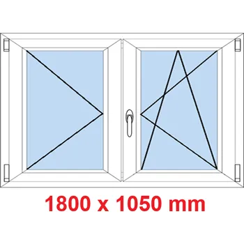 Okno Soft Dvoukřídlé plastové okno 180x105 cm, O+OS