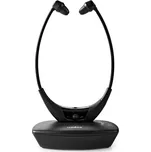 NEDIS bezdrátová TV sluchátka RF do uší výdrž 4,5 hodin rozsah 35 m digitální zvuk vyvážení zvuku černé