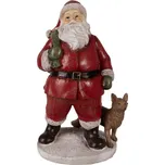 Figurka Santa Clause s pytlem dárků a lištičkou – 16x14x26 cm