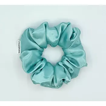 Saténová Scrunchie gumička mentol L - klasik