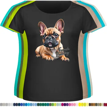 Dámské tričko damske-levne-bavlnene-tricko-digitalni-potisk-pes-francouzsky-buldocek Barva: Black -černá, velikost: 3XL