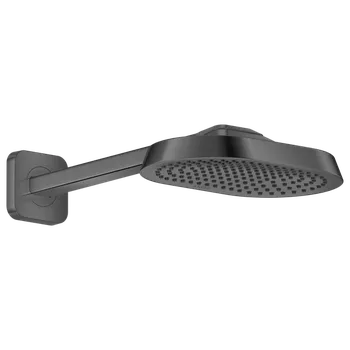 Sprchová hlavice Axor ShowerSphere - Hlavová sprcha 250/160 1jet EcoSmart+, se sprchovým ramenem, kartáčovaný černý chrom 39770340