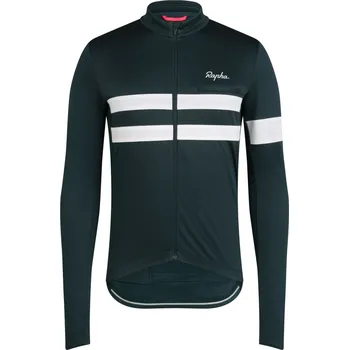 cyklistický dres Rapha Men's Brevet Long Sleeve Jersey - forest green / white