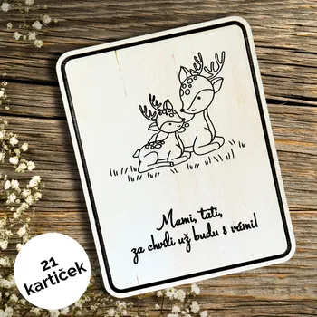 Milníkové kartičky pro miminko (21 ks) – srnečka