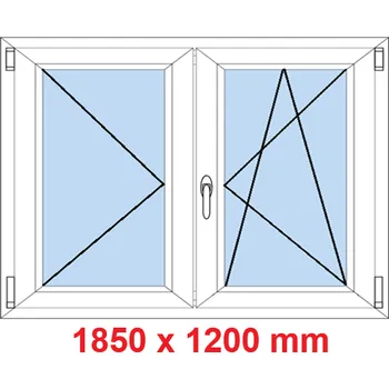 Okno Soft Dvoukřídlé plastové okno 185x120 cm, O+OS