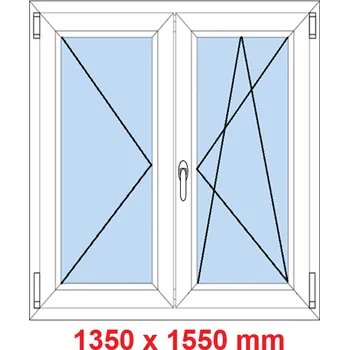 Okno Soft Dvoukřídlé plastové okno 135x155 cm, O+OS