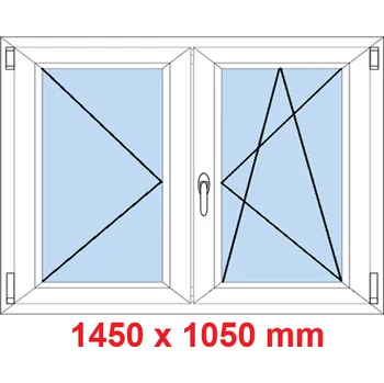 Okno Soft Dvoukřídlé plastové okno 145x105 cm, O+OS