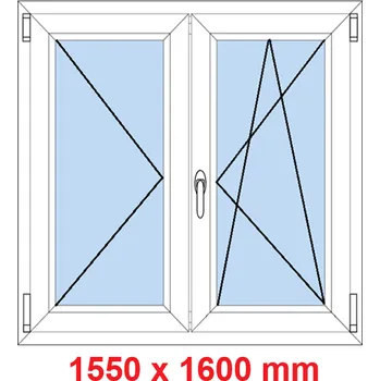Okno Soft Dvoukřídlé plastové okno 155x160 cm, O+OS